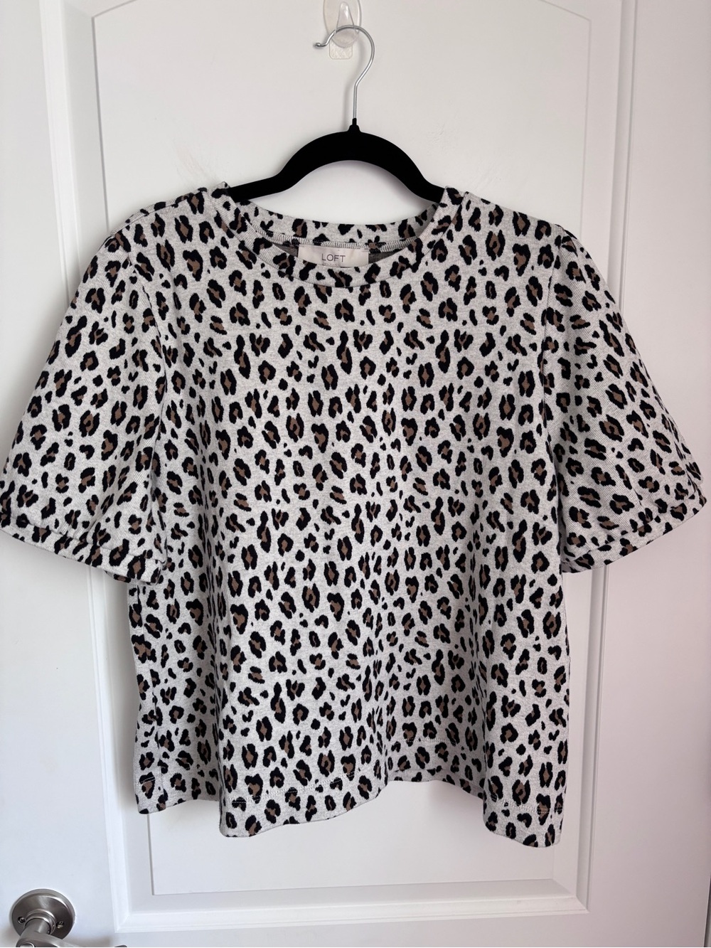 Ann Taylor LOFT Leopard Print Short Sleeve Top - Size XL